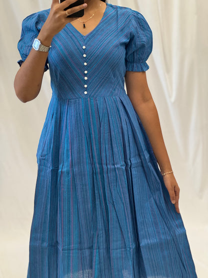 Cotton Pompom Umbrella Kurti
