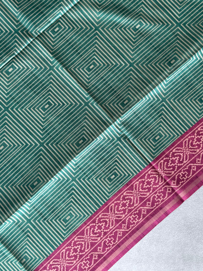 Geometric Printed Semi Tusser Saree