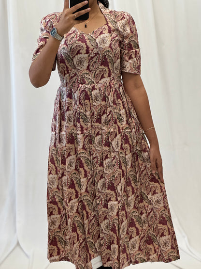 Maheshwari Cotton Umbrella Kurti With Back knot