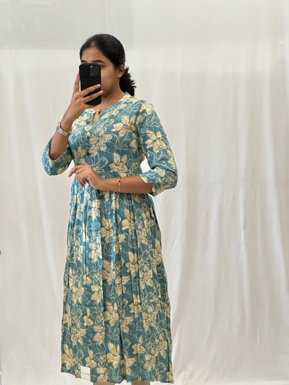 Rayon Umbrella Kurti with Chinese Collar