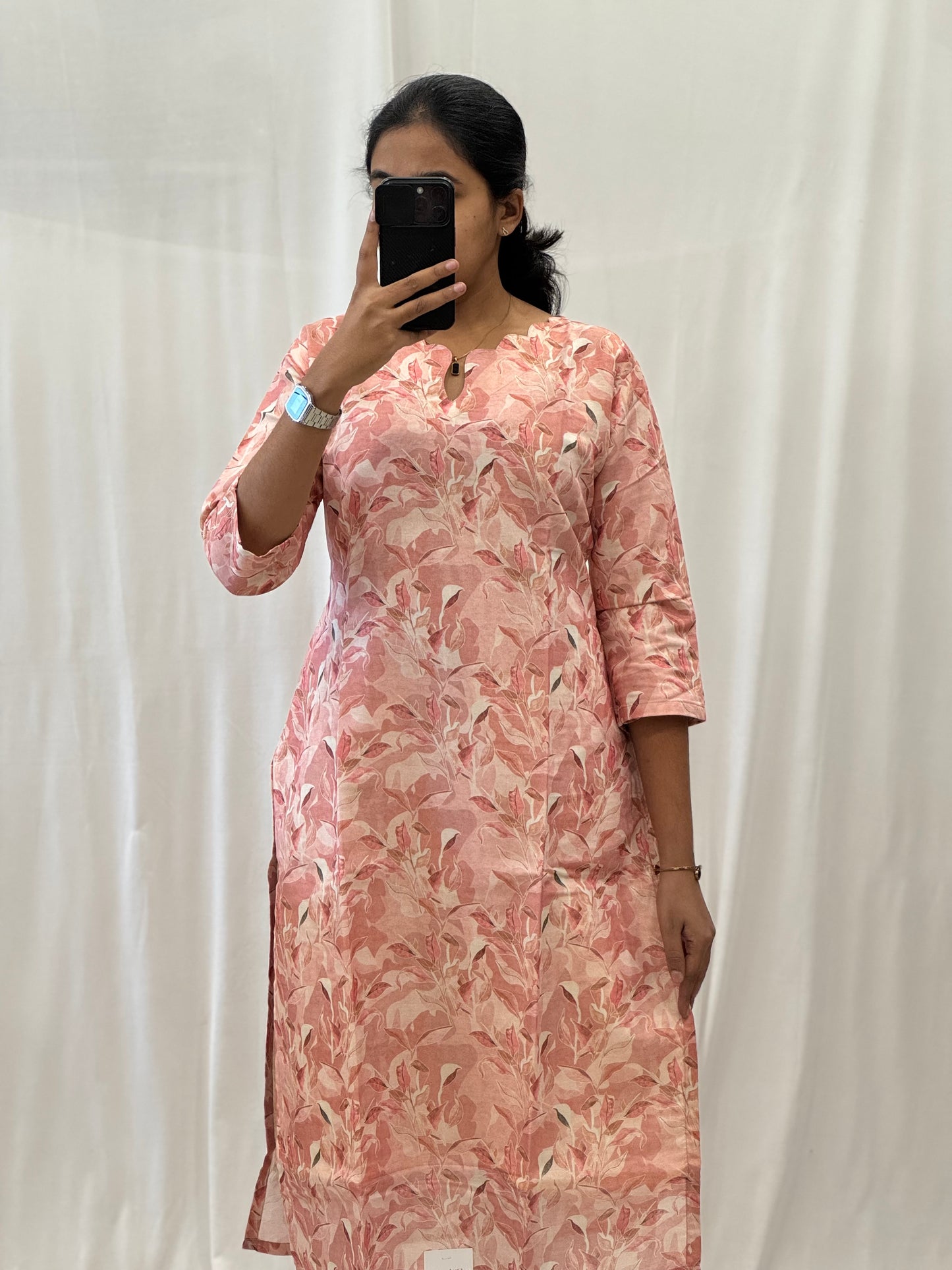 Tissue Chanderi Straight Kurti