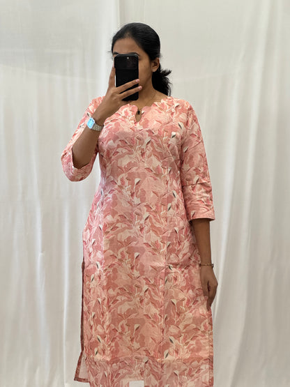 Tissue Chanderi Straight Kurti