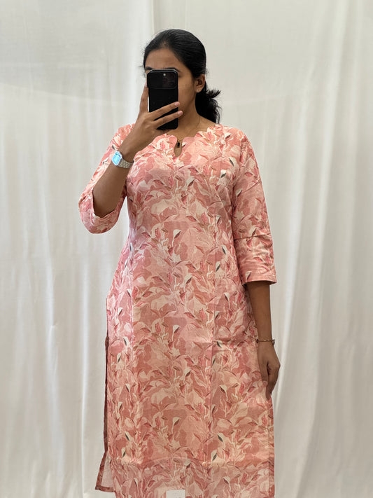 Tissue Chanderi Straight Kurti