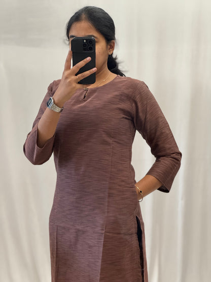 Chanderi Cotton Straight Kurti