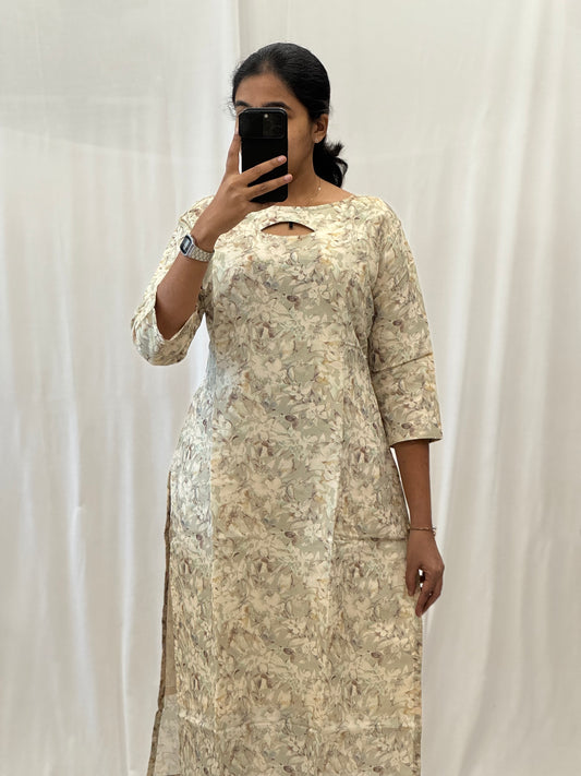 Tissue Chanderi Straight Kurti