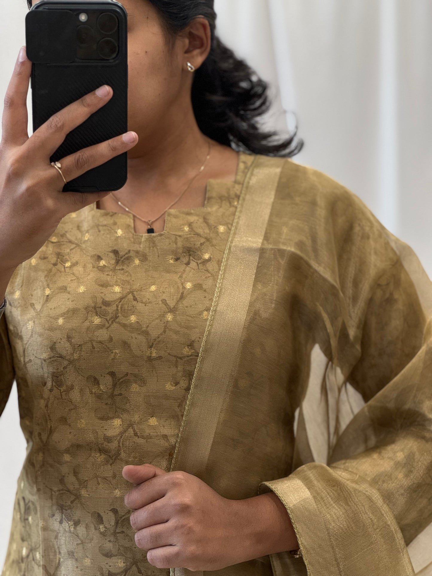 Abstract Tissue Kurti with Dupatta