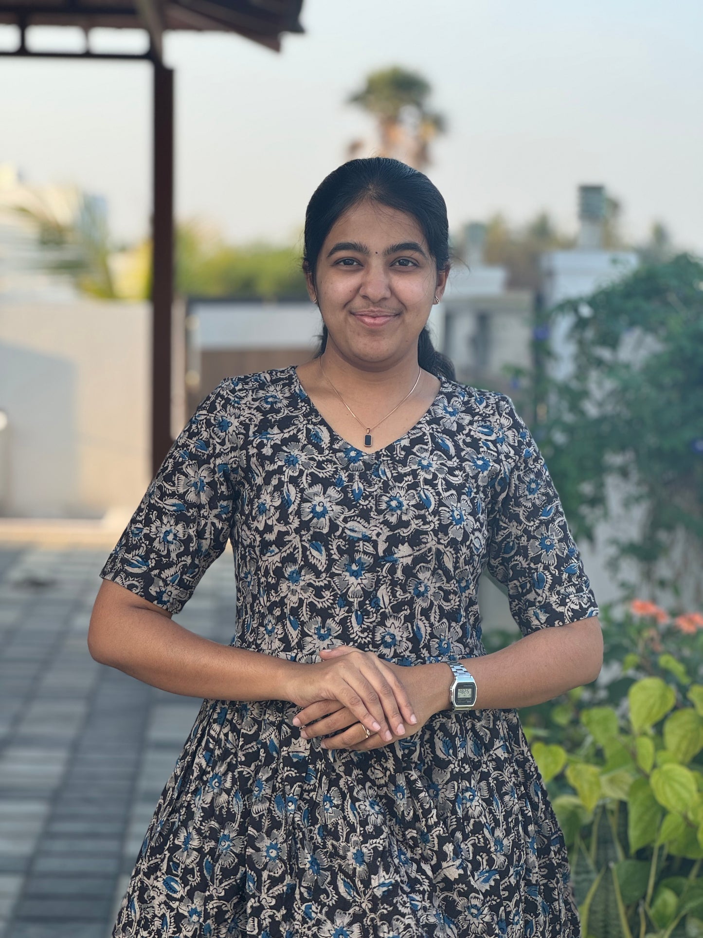 Black Kalamkari Cotton Maxi