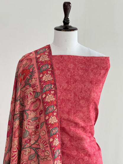 Ghicha Tussar Silk Suit with Kalamkari Dupatta