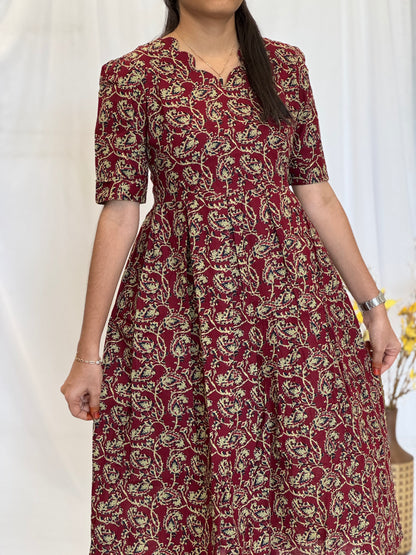 Kalamkari Cotton Umbrella Kurti