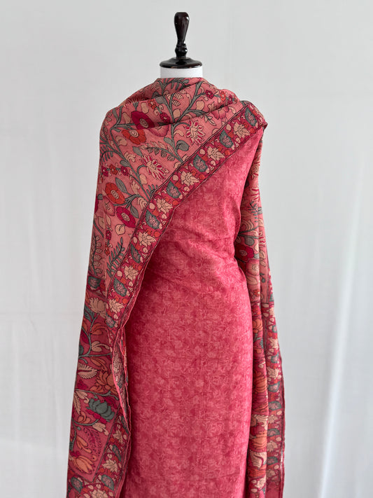 Ghicha Tussar Silk Suit with Kalamkari Dupatta