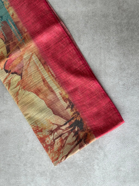 Castle Printed Cotton Tissue Saree