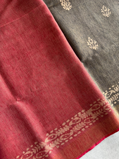 Batik Printed Tissue Cotton Saree