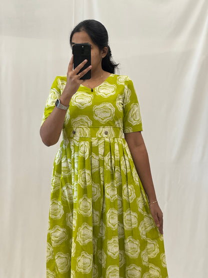 Apple Green Cotton Maxi with Full Lining