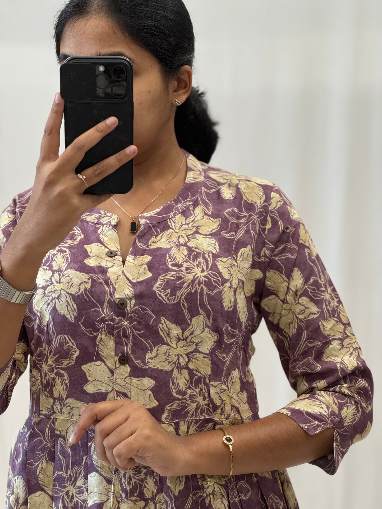 Rayon Umbrella Kurti with Chinese Collar