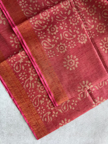 Batik Printed Tissue Cotton Saree