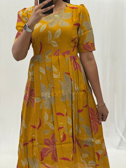 Satin Textured Umbrella Kurti