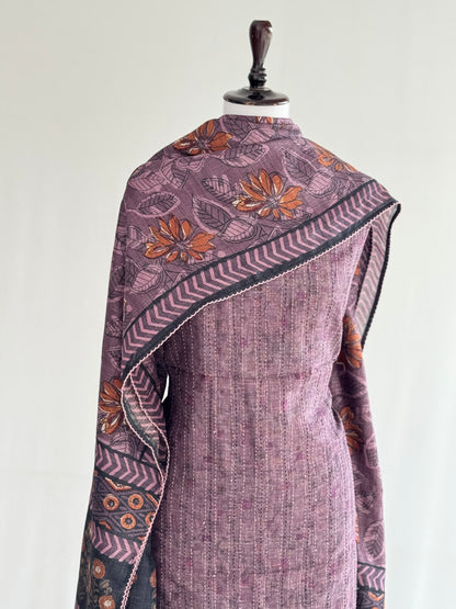 Handcrafted Kantha Ghicha Tussar Silk Set