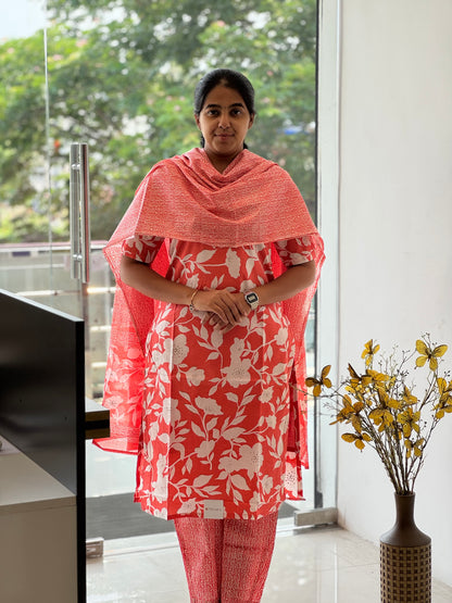 Orange Cotton 3 Piece Set