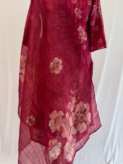 Pink Floral Tissue Linen Set