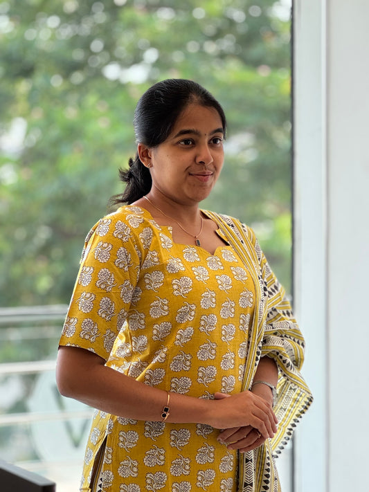 Yellow Cotton 3 Piece Set