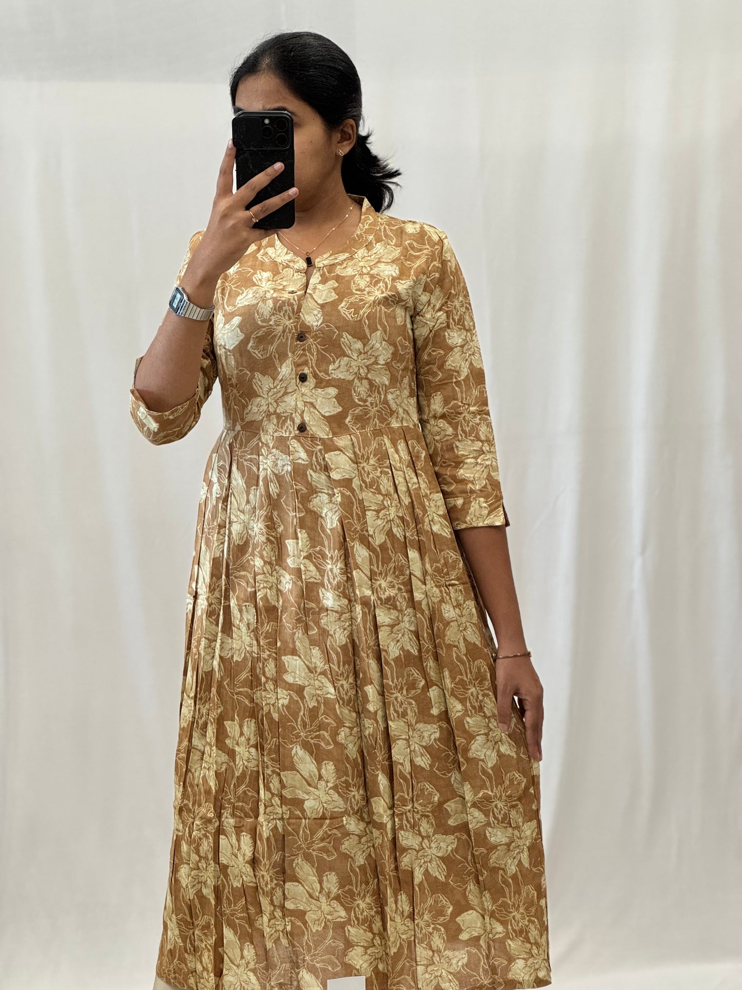 Rayon Umbrella Kurti with Chinese Collar