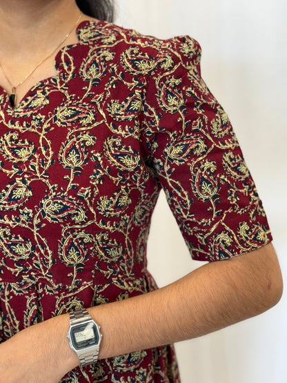 Kalamkari Cotton Umbrella Kurti