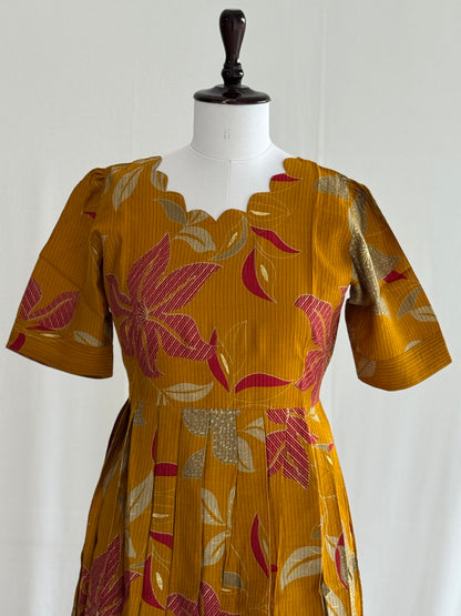 Satin Textured Umbrella Kurti