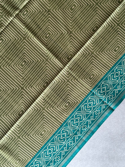 Geometric Printed Semi Tusser Saree