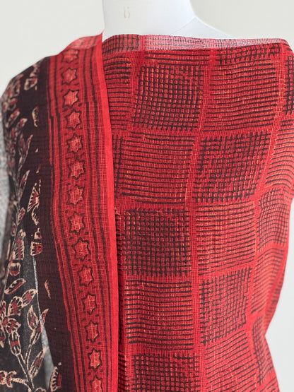 Block Printed Kota Top & Dupatta with lining