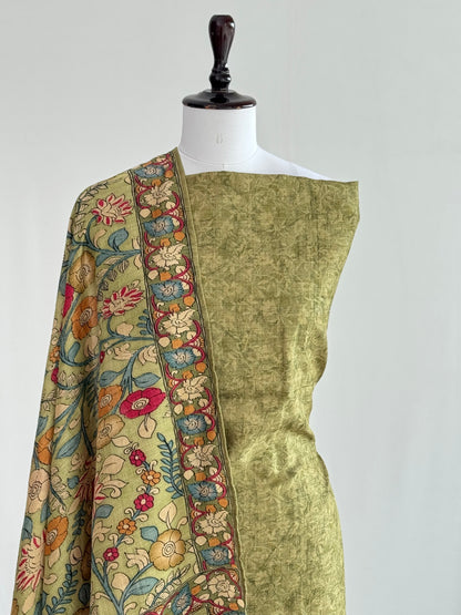 Ghicha Tussar Silk Suit with Kalamkari Dupatta