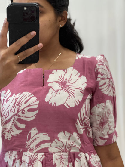 Pink Floral 2-Tier Maxi with Lining