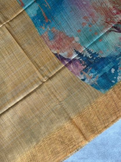 Castle Printed Cotton Tissue Saree