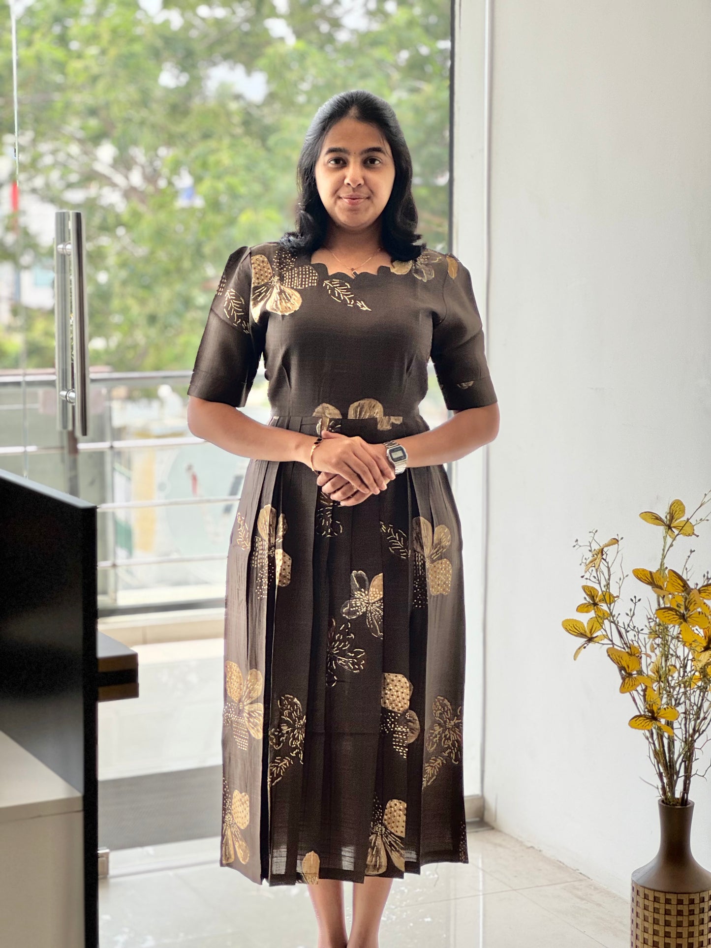 Floral Printed Spun Rayon Maxi