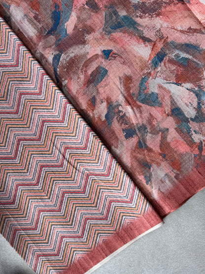 Digital Printed Semi Tusser Saree