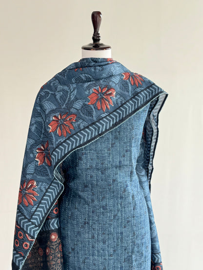 Handcrafted Kantha Ghicha Tussar Silk Set