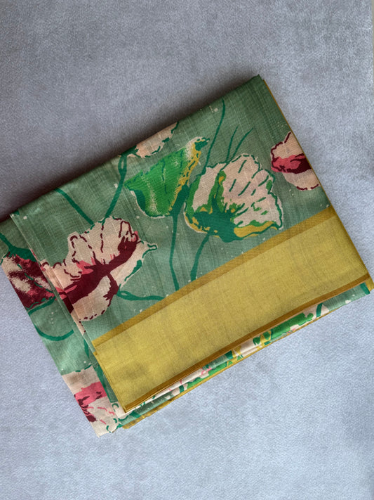 Digital Printed Semi Tusser Saree
