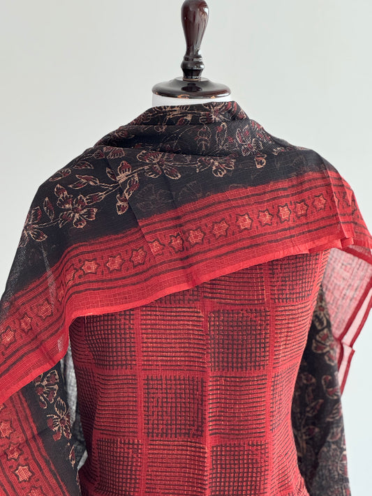 Block Printed Kota Top & Dupatta with lining