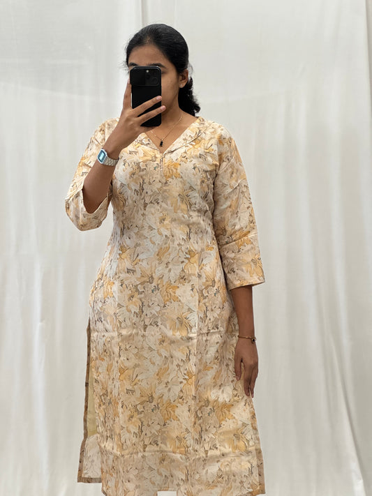 Tissue Chanderi Straight Kurti