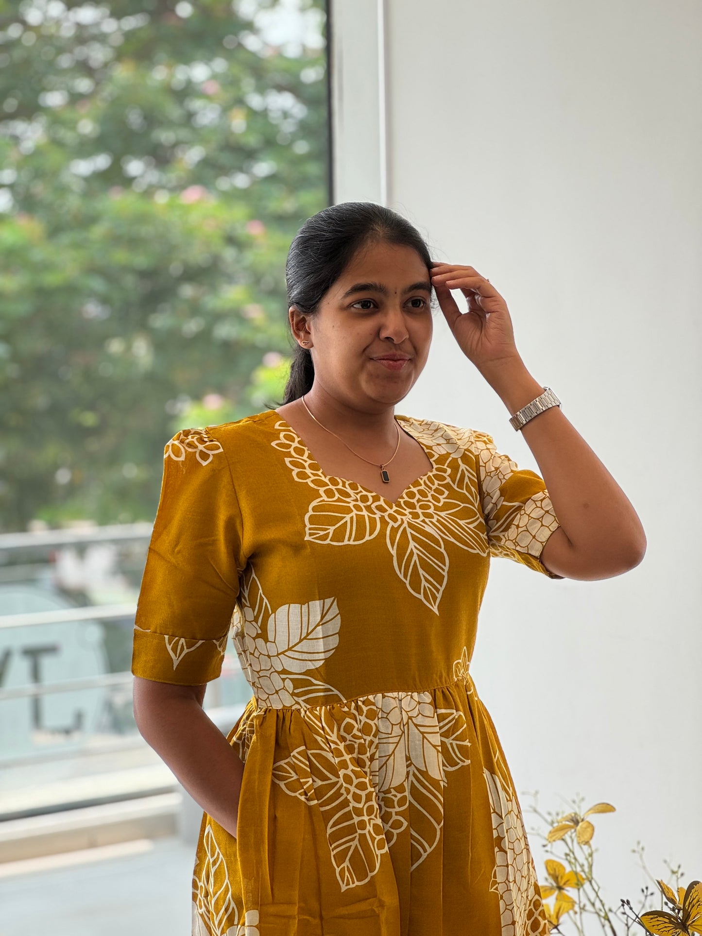Floral Printed Two Tier Cotton Maxi
