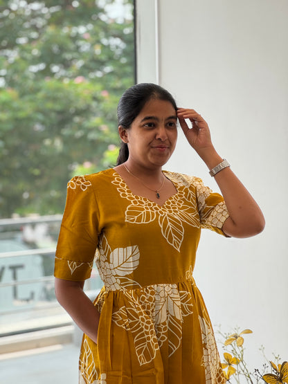 Floral Printed Two Tier Cotton Maxi