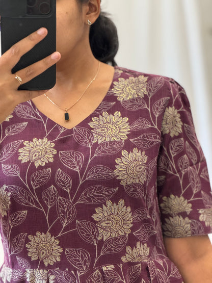 Foil Printed Rayon Umbrella Kurti