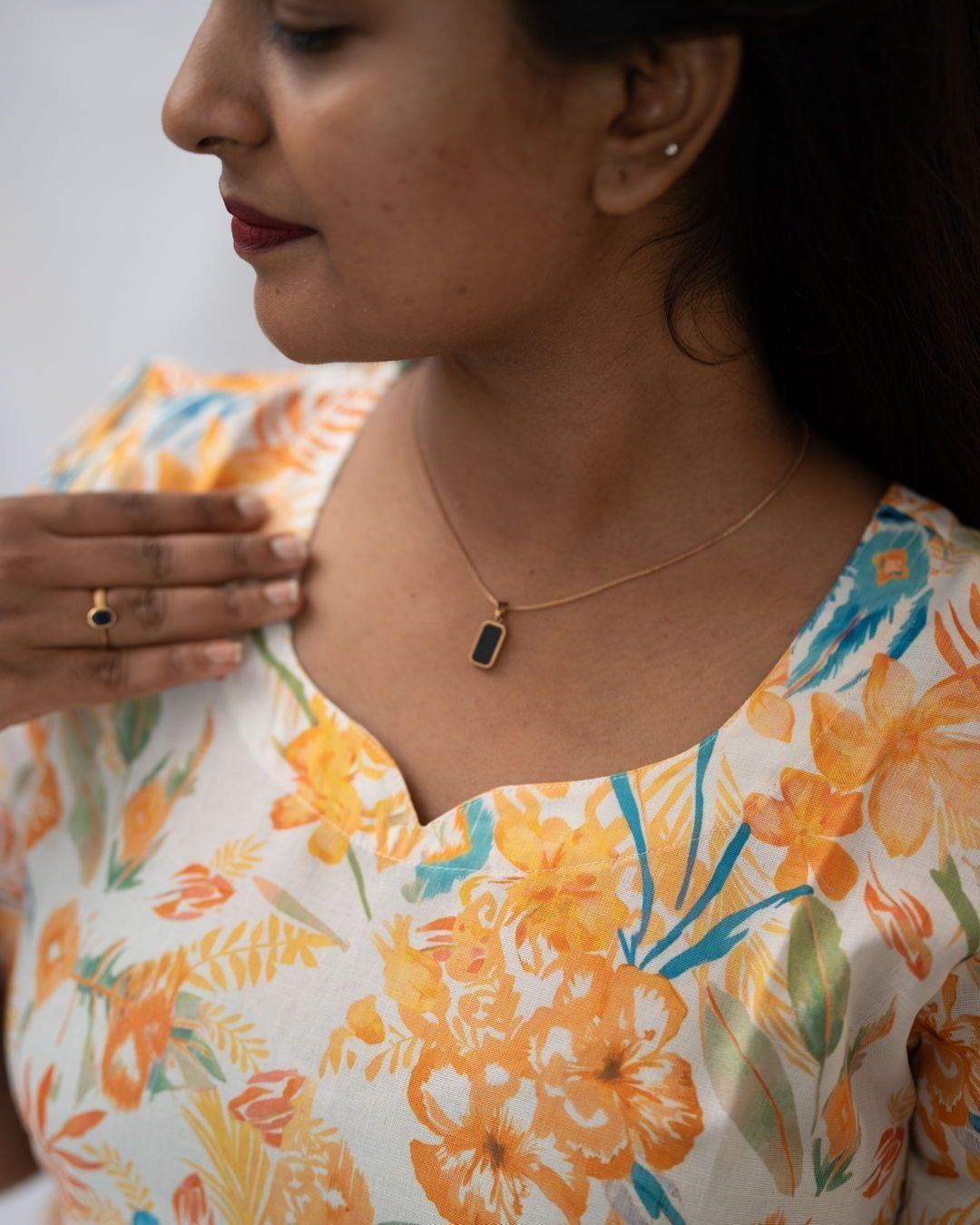Floral Printed Rayon Umbrella Kurti