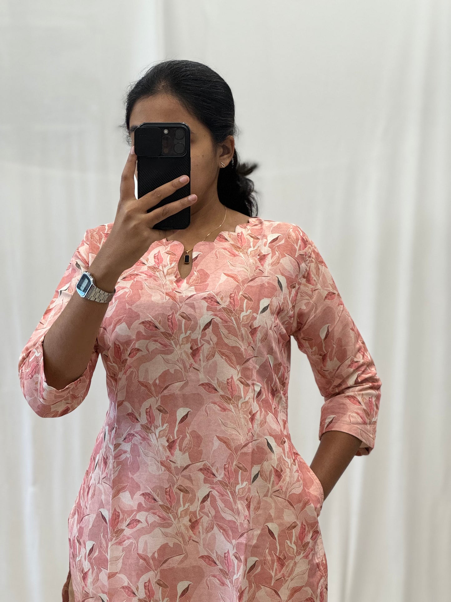 Tissue Chanderi Straight Kurti