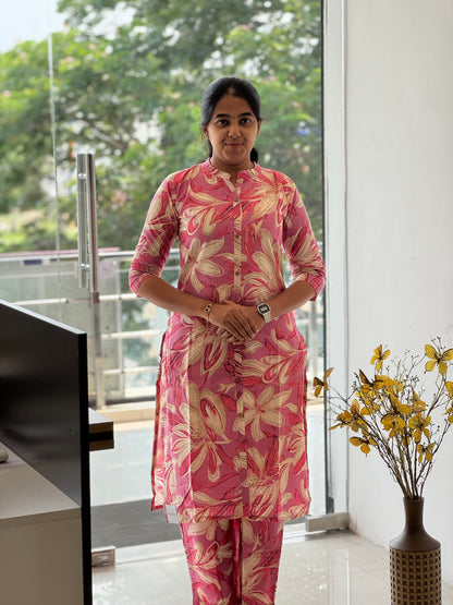 Pink Cotton Co-ord Set