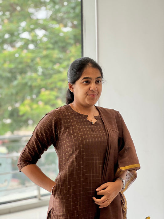 Walnut Brown Slub Cotton 3 Piece Set