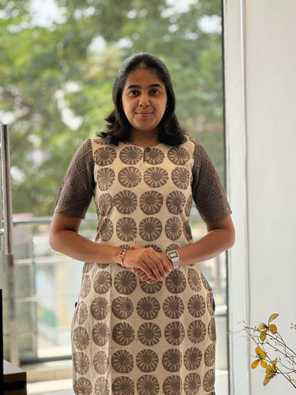 Cotton Hakoba Kurti with Lining