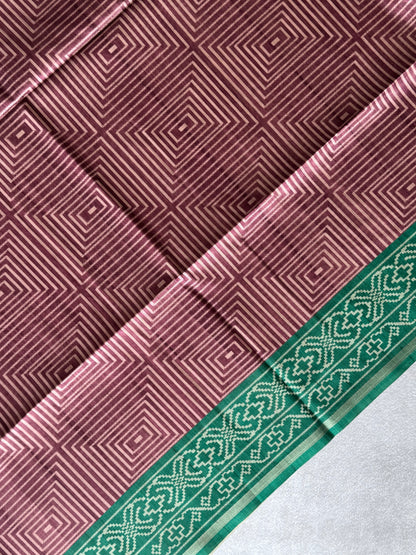 Geometric Printed Semi Tusser Saree