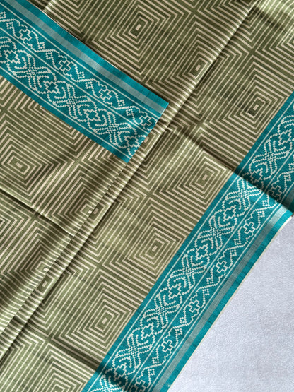 Geometric Printed Semi Tusser Saree