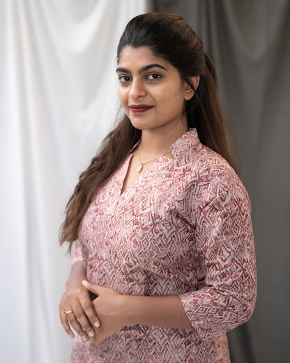 Tissue Straight Kurti With Lining