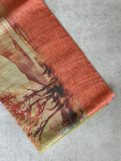 Castle Printed Cotton Tissue Saree